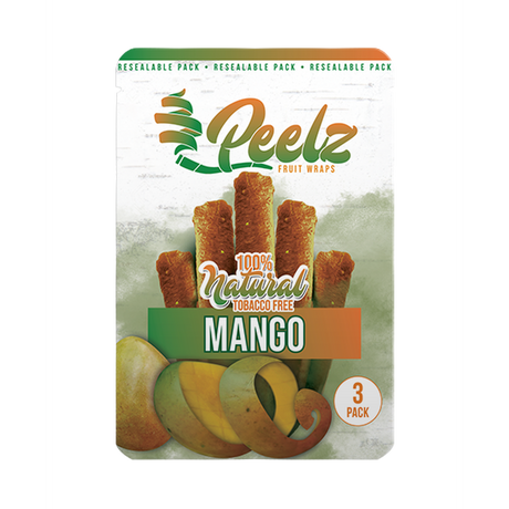 Mango Fruit Wrap - 3 Pack - Carton 10, featuring resealable packaging with three mango-based wraps for a clean, flavorful smoking experience.