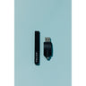 Philter 510 Thread Battery Autodraw with black finish, next to a USB charger, showcasing its sleek, buttonless design for effortless vaping.