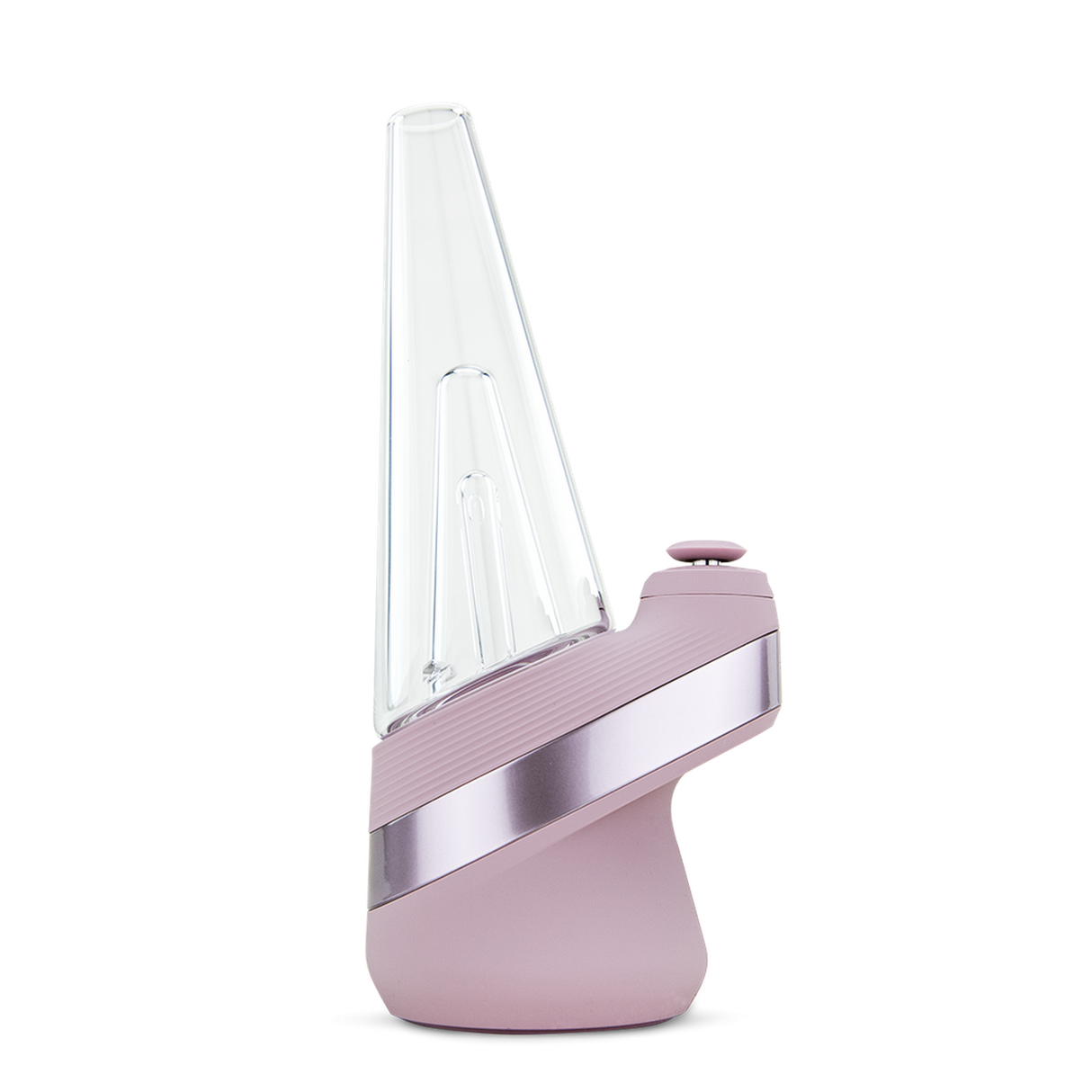 Peak Electric Dab Rig with detachable glass mouthpiece, featuring smart heat settings, hand-blown glass bubbler, ceramic bowl, and LED light band for efficient and smooth vaporization.