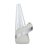 Peak Electric Dab Rig with a glass funnel on top, featuring a ceramic bowl. Designed for efficient use with smart heat settings and USB-rechargeable battery.