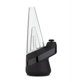 Peak Electric Dab Rig - Onyx: Close-up of the sleek device featuring a hand-blown glass bubbler and ceramic bowl, designed for optimal concentrate vaporization.