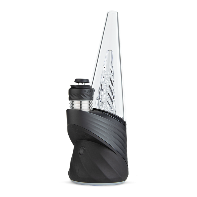 Peak Pro 3DXL Electric Dab Rig - Onyx, showcasing a sleek, glass design with a black and silver pipe, highlighting advanced features for superior hash performance.