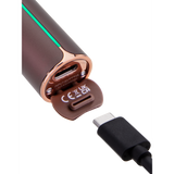 Close-up of Pivot Electric Dab Pen showing the USB-C port and cable, highlighting its compact design for portability and discreet use.