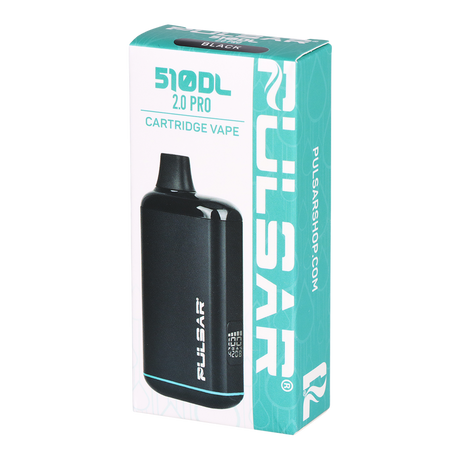 Pulsar DL 2.0 PRO Auto-Draw VV 510 Battery carton of 10 featuring sleek black vape with concealed cartridge, LED display, and adjustable voltage settings.