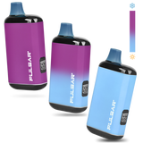 DL 2.0 PRO Thermo VV 510 Battery, featuring 3 color-shifting vaporizers with digital displays and heat-sensitive coating, alongside a temperature-scale graphic illustrating color change.