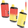 DL 2.0 PRO Thermo VV 510 Battery vaporizer trio, with yellow mouthpieces and thermochromic finish, displaying heat-induced color change from yellow to red.