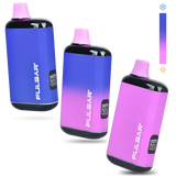 Three handheld Pulsar DL 2.0 PRO Thermo VV 510 Batteries, featuring built-in mouthpieces, digital displays, and color-changing exteriors for vaporizing herbs or concentrates.