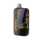 Pulsar DL 6.0 Crackle 510 Battery featuring a black crackle-textured panel, colorful neon patterns, built-in mouthpiece, and sleek design for discreet use.