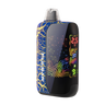 DL 6.0 Crackle 510 Battery, a pocket-sized vape with blue-and-gold marbled finish, metallic mouthpiece, and rainbow-lit glossy front panel displaying status icons.