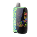 DL 6.0 Crackle 510 Battery: Compact vape with a cracked green panel, black front, neon patterns, clear pod, and LED for precision control.