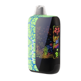 DL 6.0 Crackle 510 Battery: Compact vape with a cracked green panel, black front, neon patterns, clear pod, and LED for precision control.