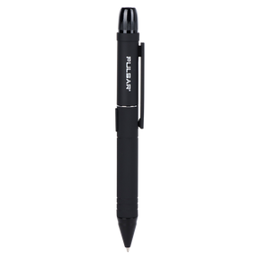 DL Scribe 510 Vape Pen Battery with ballpoint tip, LED flashlight module, and pocket clip, designed for discreet use with a concealed cartridge compartment.