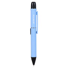 DL Scribe 510 Vape Pen Battery, slim ballpoint design with pocket clip, black-capped top, and branded PULSAR barrel.