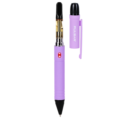 DL Scribe 510 Vape Pen Battery by Pulsar, a dual-purpose device with a screw-on mouthpiece and hidden ink pen tip for discreet vaping and writing.