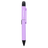 DL Scribe 510 Vape Pen Battery, purple-anodized, features a ballpoint tip, black clip, cap, and integrated LED module for versatile functionality.