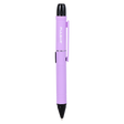 DL Scribe 510 Vape Pen Battery, purple-anodized, features a ballpoint tip, black clip, cap, and integrated LED module for versatile functionality.