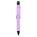DL Scribe 510 Vape Pen Battery, purple-anodized, features a ballpoint tip, black clip, cap, and integrated LED module for versatile functionality.