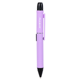 DL Scribe 510 Vape Pen Battery, purple-anodized, features a ballpoint tip, black clip, cap, and integrated LED module for versatile functionality.