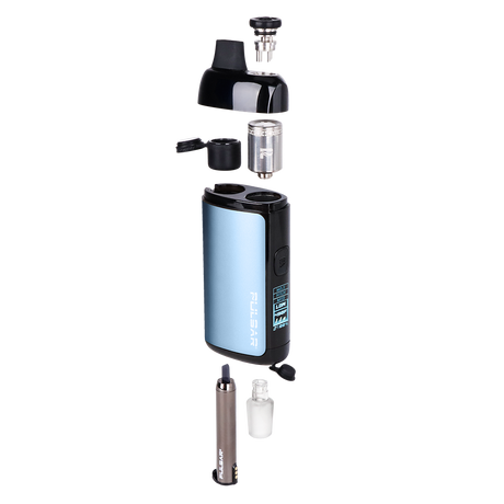 Pulsar Chorus vape device with its components on a white background