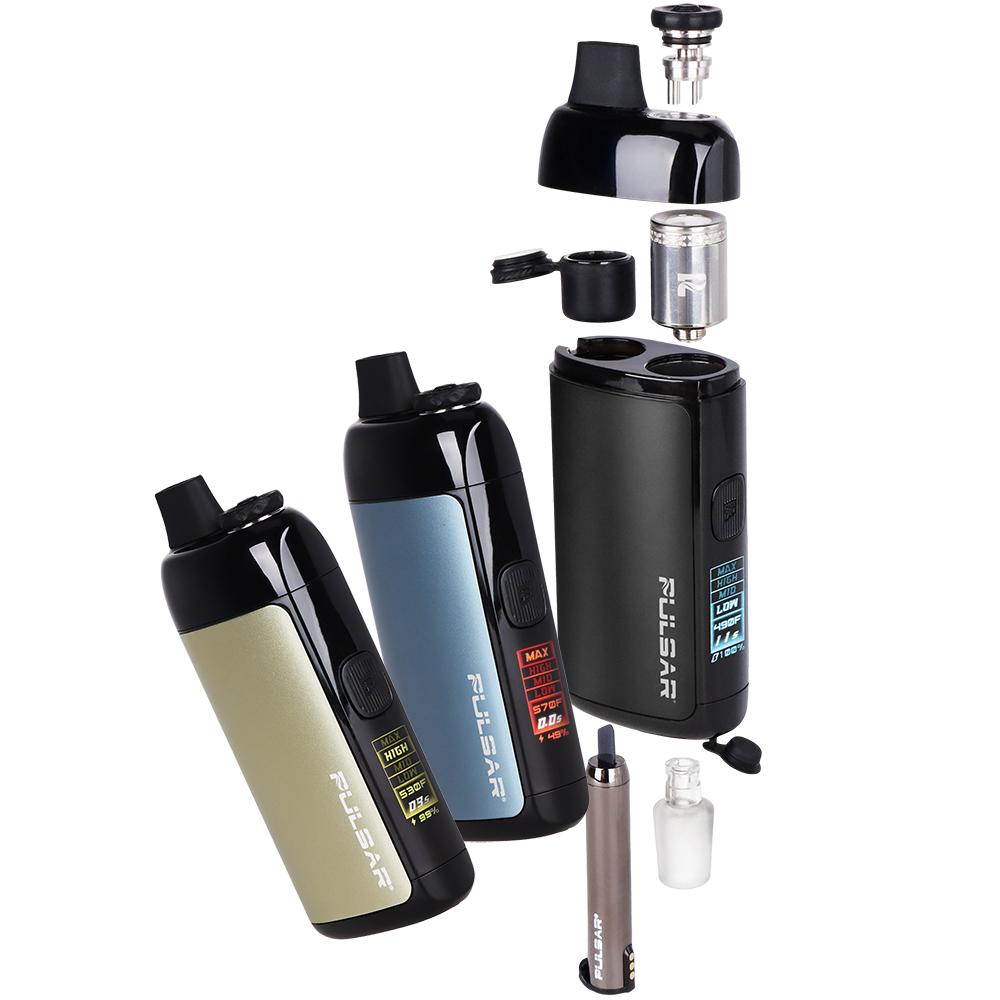 Pulsar Chorus vaping device components on a white background