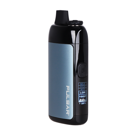 Blue Pulsar Chorus vape device with digital display on a white background