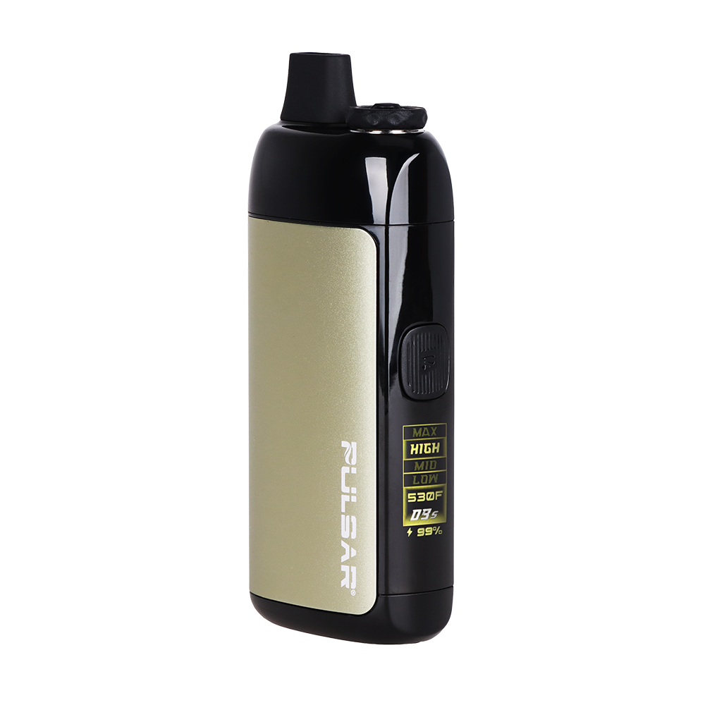 Green Pulsar Chorus vaporizer on a white background