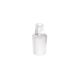 Chorus Glass Water Pipe Adapter - 14mm Male: A small frosted-glass adapter with clear cap, designed for Pulsar Chorus Vaporizer, featuring a 14mm male joint for seamless integration.