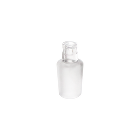 Chorus Glass Water Pipe Adapter - 14mm Male: A small frosted-glass adapter with clear cap, designed for Pulsar Chorus Vaporizer, featuring a 14mm male joint for seamless integration.