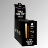 Large Shell Cones - Carton of 10: Black packaging with white text, featuring a logo, designed for large cannagars or hand-packed smokeables, enhancing smoking experience.