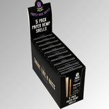 Large Shell Cones carton featuring five black paper shells for large cannagars, designed for a slow, consistent burn, enhancing the smoking experience.