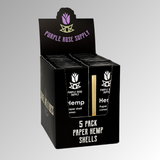 Mini Shell Cones carton with visible white labels, designed for crafting cannagars. Includes 5-pack shells, ideal for smoke shops offering premium smoking accessories.