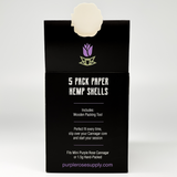 Mini Shell Cones - Carton of 20, featuring black packaging with a purple flower and white text, ideal for crafting premium cannagars or custom smokeables.