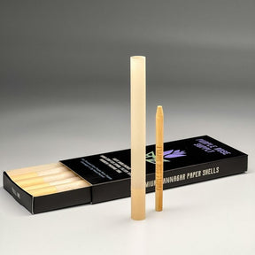 Personal Shell Cones - Carton of 13 showing a sleek box containing pre-formed paper shells designed for crafting premium Personal Cannagars or hand-packed smokeables.