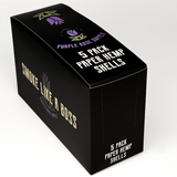 Personal Shell Cones - Carton of 13: Black packaging featuring white and purple text, highlighting premium pre-formed shells for crafting Personal Cannagars, ideal for smoke shops.
