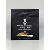 Rolling Glue Box - 4 ml - Carton of 24 featuring a black box with a plant image and logo, ideal for spit-free, precise rolling.
