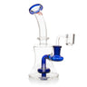 8 Tall Concentrate Dab Rig with a beaker base, upward-angled neck, and quartz banger, featuring a built-in UFO percolator for smooth vaporization.