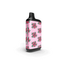 Secret Box Battery in a pink sleeve with rose illustrations, featuring a black mouthpiece. Compact design ideal for discreet vaping.