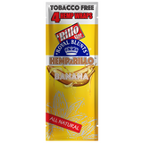 Hemparillo Wraps - Banana - Carton of 15, featuring a close-up of the logo and resealable packs, ideal for offering a tobacco-free, banana-flavored experience.