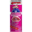 Hemparillo Wraps - Bubble Gum - Carton of 15, featuring close-ups of lips, logo, and sign, highlighting natural hemp wraps with a sweet bubble gum flavor.