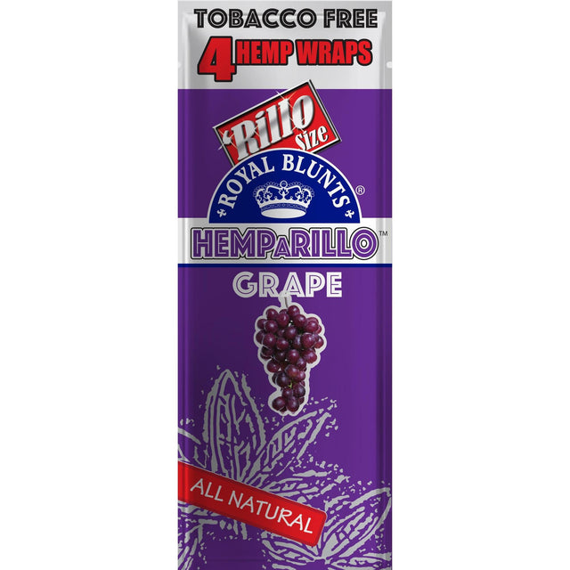 Hemparillo Wraps - Grape - Carton of 15, featuring bold grape-flavored, all-natural hemp wraps, ideal for dispensaries and head shops.