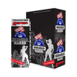 Hemparillo Wraps - Naked - Carton of 15; close-up of black and white logo on packaging, emphasizing unflavored hemp wraps for a pure smoking experience.