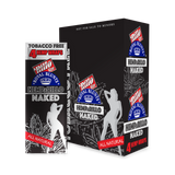 Hemparillo Wraps - Naked - Carton of 15; close-up of black and white logo on packaging, emphasizing unflavored hemp wraps for a pure smoking experience.