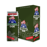 Hemparillo Wraps - OG Kush carton, featuring green packaging with brand logos, offering 15 packs of 100% hemp, slow-burning, tobacco-free wraps.