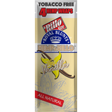 Hemparillo Wraps - Vanilla - Carton of 15, featuring smooth vanilla-flavored hemp wraps, tobacco- and nicotine-free, ideal for smoke shops, highlighted with graphic signs and text.