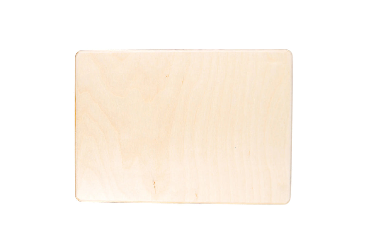 Simple rectangular birch Dab Tray with rounded corners, designed for organized setups and efficient use of small spaces, photographed on a white background.
