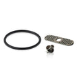 RYOT® Dry Herb Vaporizer Tune Up Kit showing a close-up of a screw, a metal plate with holes, and a replacement O-ring for the mouthpiece.