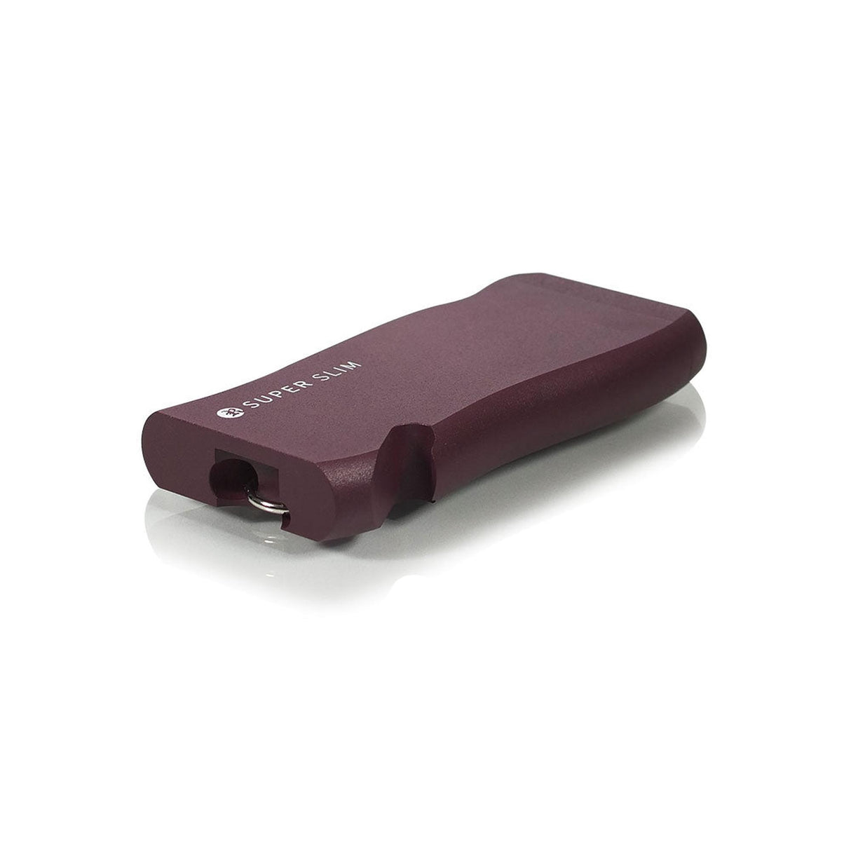 Super Slim Aluminum Dugout - Powder Coated - Black: Ultra-thin gadget with key loop, featuring magnetic lid and ergonomic design for compact key and EDC item storage.