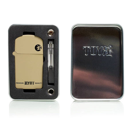 VERB 510 Thread Battery in a metal box, shown with its magnetic adapters, emphasizing its compact design and suitability for 510 threaded cartridges.