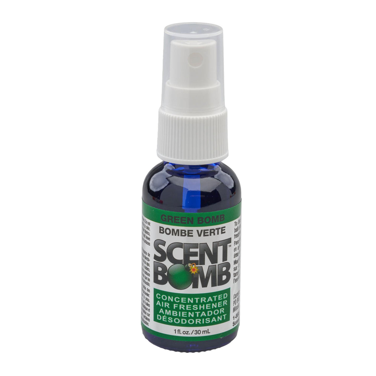 Concentrated Air Freshener - 1 oz bottle with white cap, featuring Scent Bomb's pure fragrance oil for long-lasting, smooth scent that lasts 48 hours.