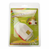 Smokebuddy Original Air Filter - White in retail packaging, designed for discreet smoke and odor elimination, ideal for indoor use and travel.